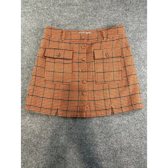 Sam Edelman NWT Cara Plaid button front mini skirt Size 12 - Picture 1 of 13
